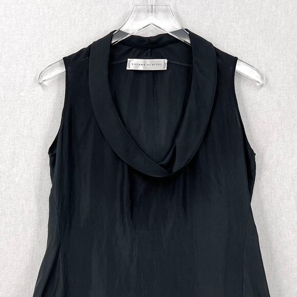 VIVIANA UCHITEL Sleeveless Silk Dress Small Gray Ombre Dip Dye Tuni Shift Cowl - Picture 4 of 16